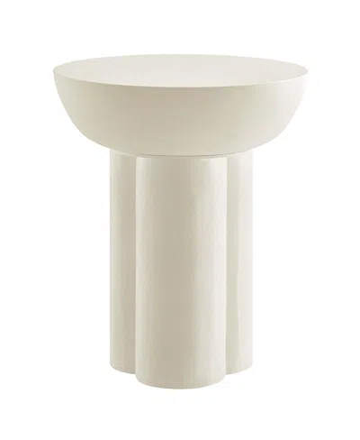 Modway Caspian Round Concrete Side Table In White