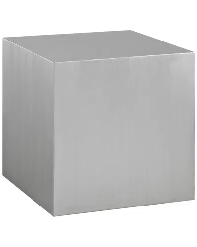 Modway Cast Stainless Steel Side Table In Silver