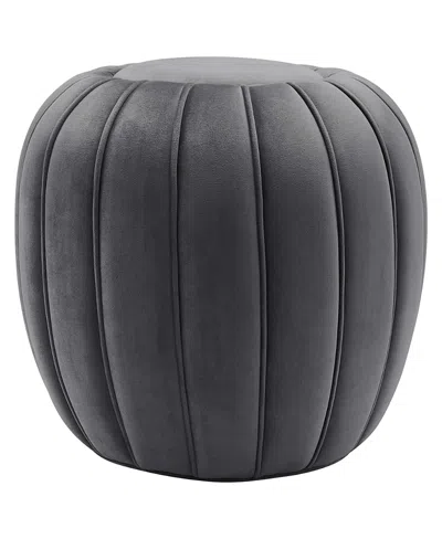 Modway Celebrate Channel Tufted Performance Velvet Ottoman In Gray