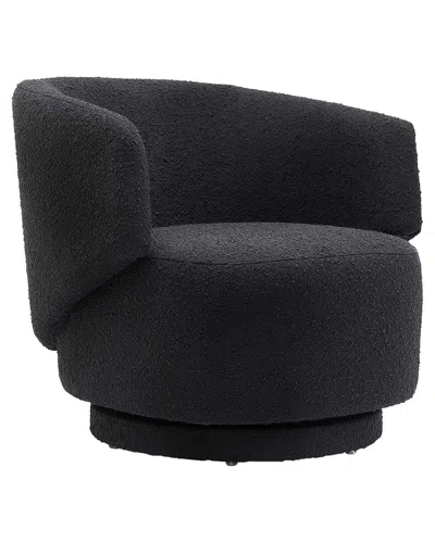 Modway Celestia Boucle Fabric Swivel Chair In Black