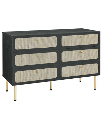 Modway Chaucer 6-drawer Compact Dresser In Black