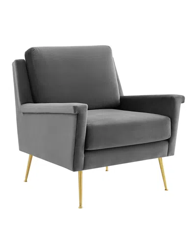 Modway Chesapeake Performance Velvet Armchair In Gray