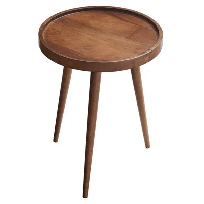 Modway Chiro Round Wood Side Table In Brown