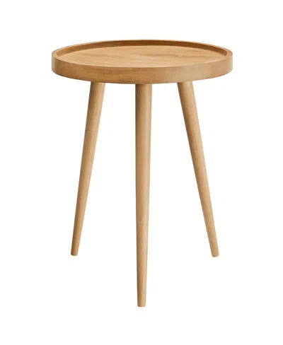 Modway Chiro Round Wood Side Table In Brown