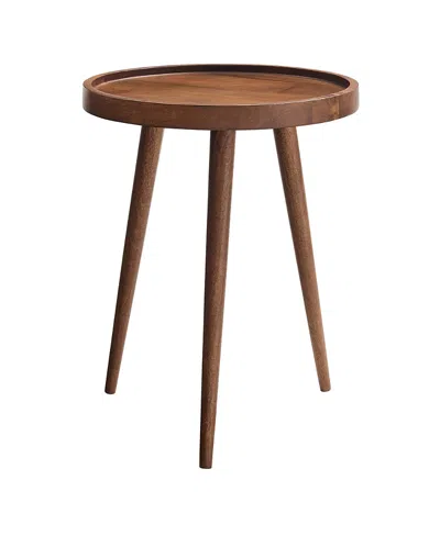 Modway Chiro Round Wood Side Table In Brown