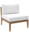 Modway Clearwater Outdoor Patio Teak Wood Armless Chair In Grey