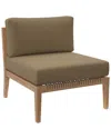 Modway Clearwater Outdoor Patio Teak Wood Armless Chair In Grey
