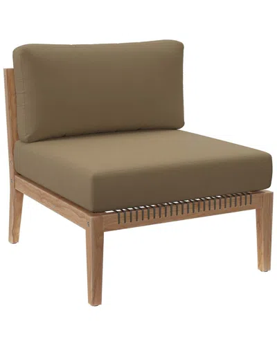 Modway Clearwater Outdoor Patio Teak Wood Armless Chair In Grey