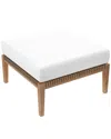Modway Clearwater Outdoor Patio Teak Wood Ottoman In Grey