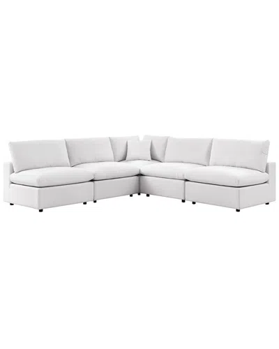 Modway Commix 5-piece Outdoor Patio Sectional Sofa In White