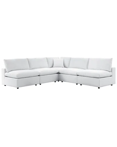 Modway Commix 5-piece Sunbrella Outdoor Patio Sectional Sofa In White