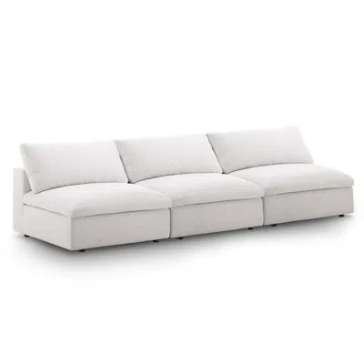 Modway Commix Down Filled Overstuffed 3-piece Armless Sectional Sofa In Beige Polyester