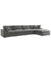 Modway Commix Down-filled Overstuffed 5pc Sectional Set In Gray