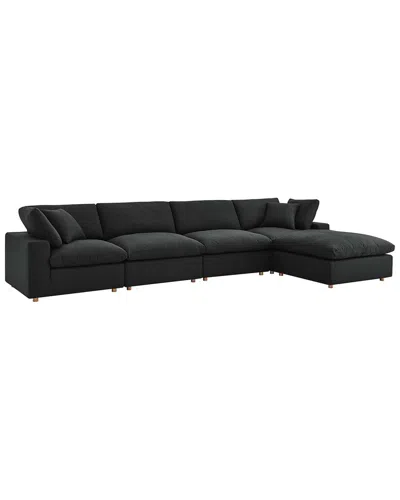 Modway Commix Down-filled Overstuffed 5pc Sectional Set In Black