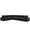 Modway Commix Down Filled Overstuffed 6pc Sectional Sofa Set In Black