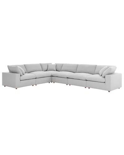 Modway Commix Down Filled Overstuffed 6pc Sectional Sofa Set In Grey