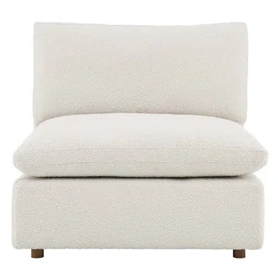 Modway Commix Down Filled Overstuffed Boucle Fabric Armless Chair In Ivory