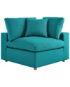 Modway Commix Down Filled Overstuffed Corner Chair In Blue