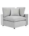 Modway Commix Down Filled Overstuffed Performance Velvet Corner Chair In Gray