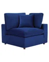 Modway Commix Down Filled Overstuffed Performance Velvet Corner Chair In Navy