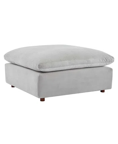 Modway Commix Down Filled Overstuffed Performance Velvet Ottoman In Gray