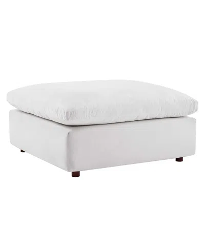 Modway Commix Down Filled Overstuffed Performance Velvet Ottoman In White