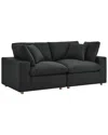 Modway Commix Down-filled Overstuffed 2pc Sectional Set In Black