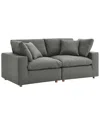 Modway Commix Down-filled Overstuffed 2pc Sectional Set In Black