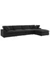 Modway Commix Down-filled Overstuffed 5pc Sectional Set In Black