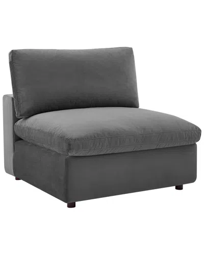 Modway Commix Down-filled Overstuffed Performance Velvet Armless Chair In Gray