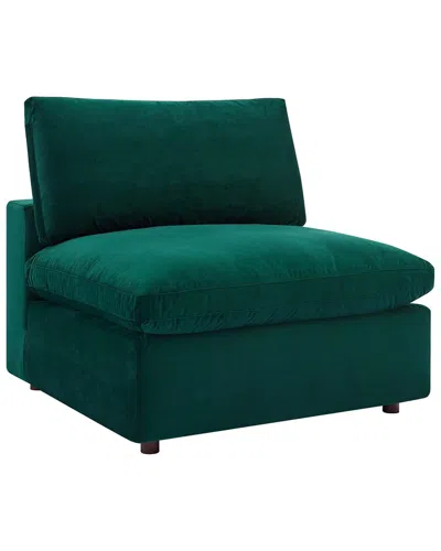 Modway Commix Down-filled Overstuffed Performance Velvet Armless Chair In Green