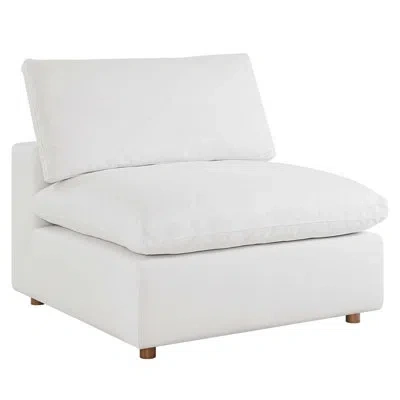 Modway Commix Down-filled Overstuffed Upholstered Sectional Sofa, Armless Chair By  In White 100% Polyester