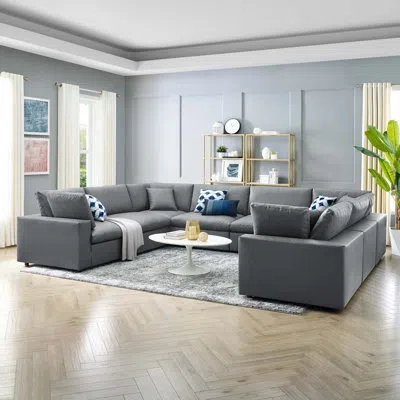 Modway Commix In Gray Faux Leather