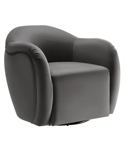 Modway Compose Performance Velvet Swivel Armchair In Gray
