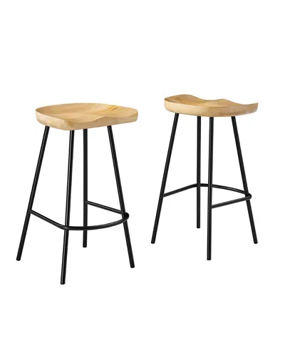 Modway Concord Backless Wood Counter Stools, Set Of 2 In Multi
