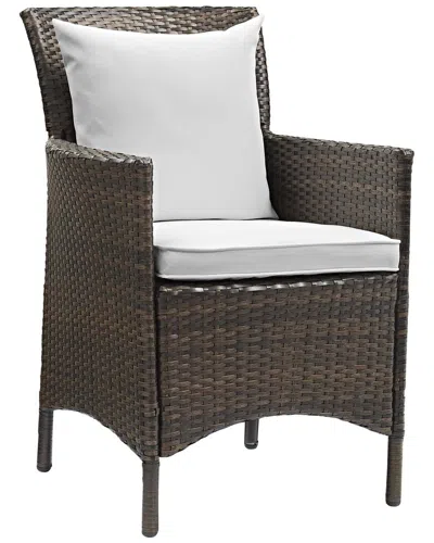 Modway Conduit Outdoor Patio Wicker Rattan Dining Armchair In Brown