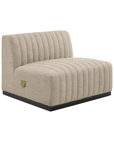Modway Conjure Channel Tufted Fabric Armless Chair In Gray