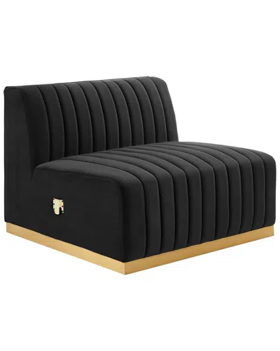 Modway Conjure Channel Tufted Performance Velvet Armless Chair In Black