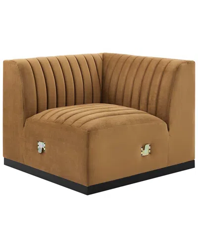 Modway Conjure Channel Tufted Performance Velvet Left Corner Chair In Pattern