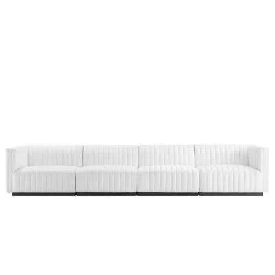 Modway Conjure Channel Tufted Sofa By  In Black,light Gray Velvet