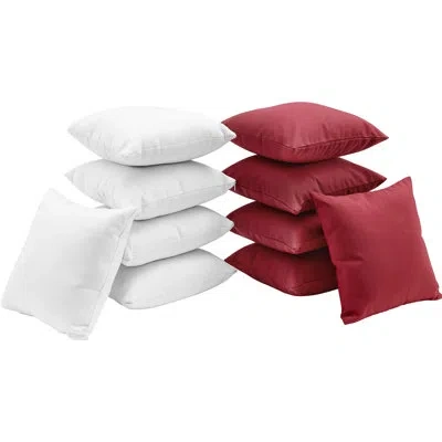 Modway Convene 10-piece Outdoor Throw Pillow In White,red