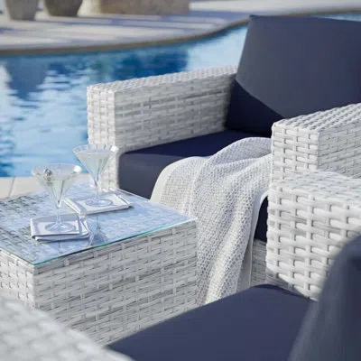 Modway Convene 3-piece Outdoor Patio Set In Navy