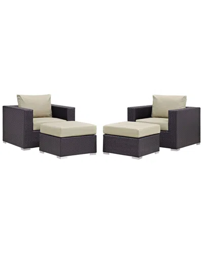 Modway Convene 4-piece Outdoor Patio Sectional Set In Neutral