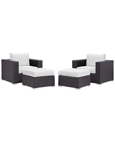 Modway Convene 4-piece Outdoor Patio Sectional Set In Black