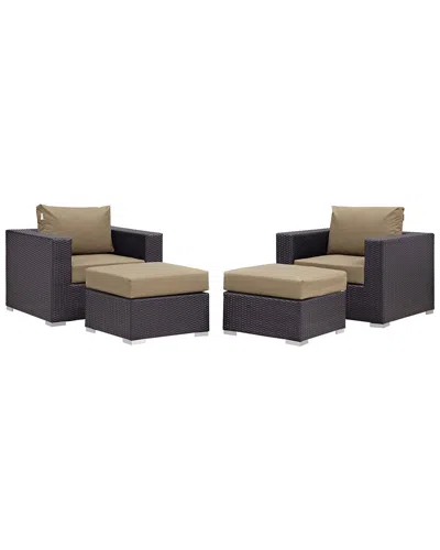 Modway Convene 4-piece Outdoor Patio Sectional Set In Black