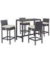 Modway Convene 5-piece Outdoor Patio Pub Set
