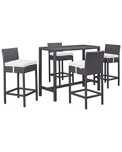 Modway Convene 5-piece Outdoor Patio Pub Set In Brown