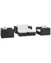 Modway Convene 5-piece Outdoor Patio Sofa Set In Brown