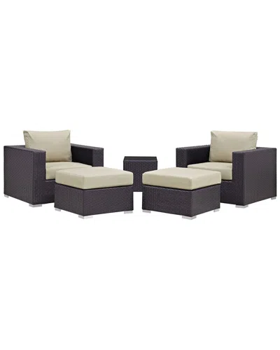 Modway Convene 5pc Outdoor Patio Sectional Set In Multi