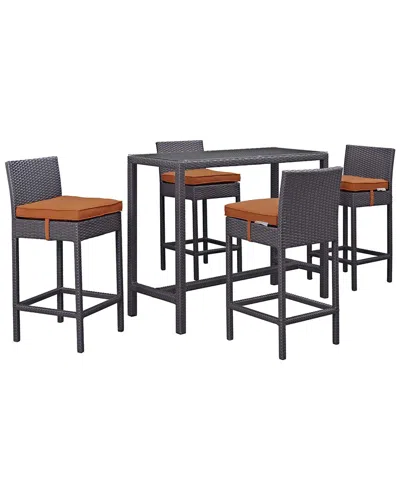 Modway Convene 5pc Outdoor Patio Wicker Rattan Pub In Multi